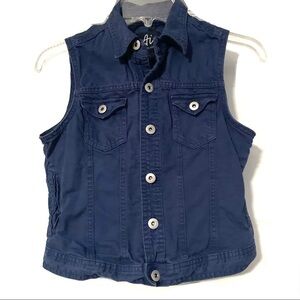 Authentic Icon Blue Jean Sleeveless Vest Cropped Jacket size XS